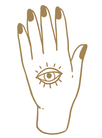 Ilustración mano con tercer ojo