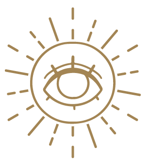 Ilustración de tercer ojo dentro de un sol